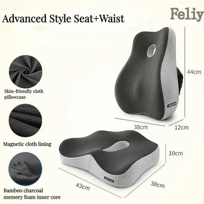 Coussin RelaxTherm : Chauffant & Ergonomique à Mémoire de Forme  INO SHOP Gris  